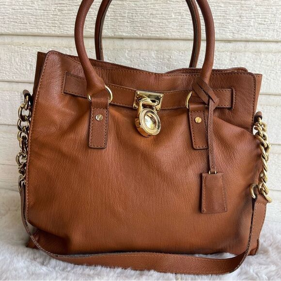 MICHAEL KORS Acorn Large Hamilton Tote Satchel Handbag Laptop Work Bag - Picture 3 of 12